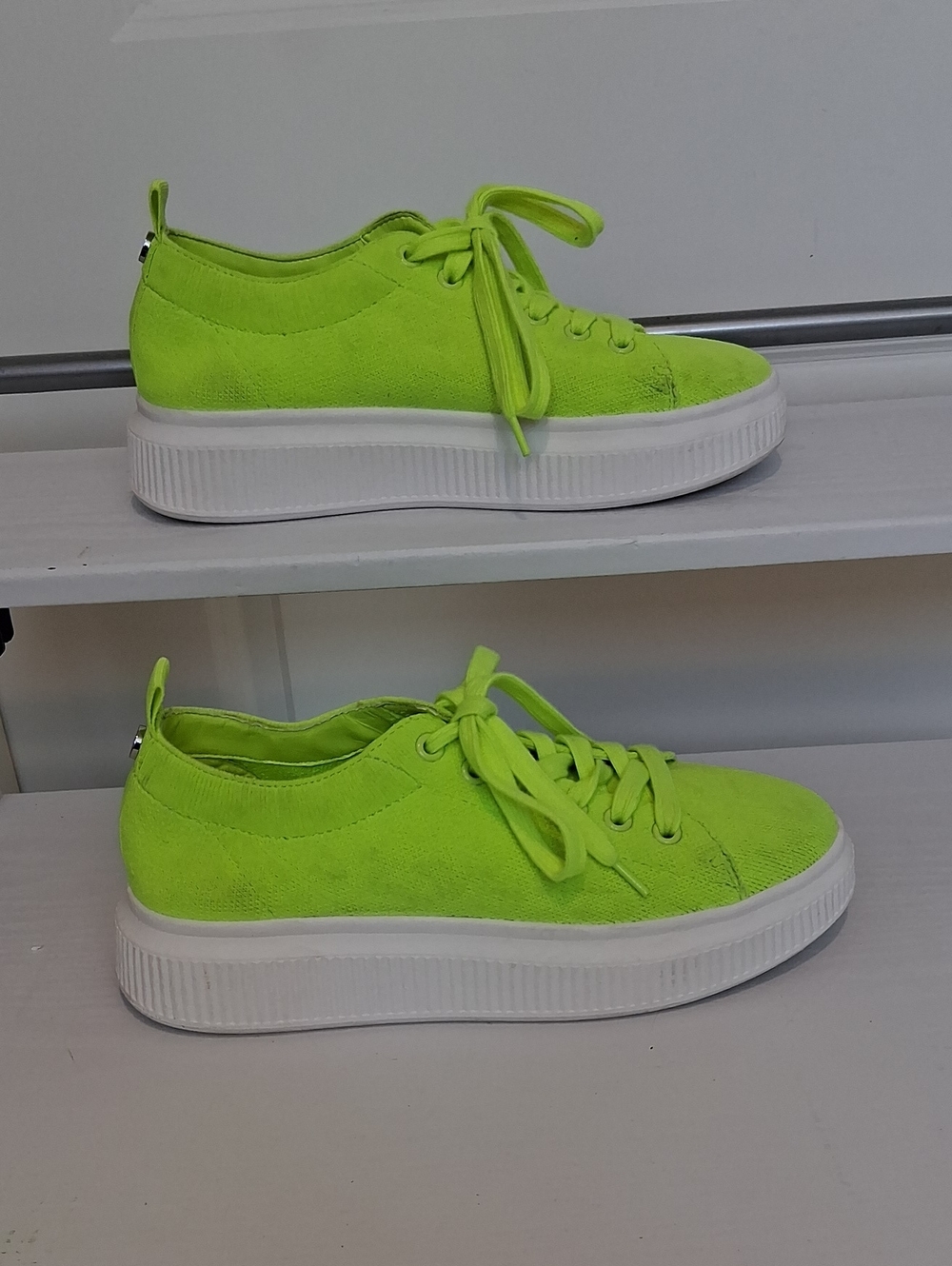 BP. Neon Lime Platform Lace-Up Sneakers - Women's